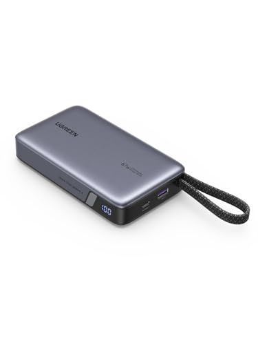 UGREEN 67W 急速充電 20000mAh大容量 USB-Cケーブル一体型 ノートPCも充電可能 3ポート PD対応 シャオミ(Xiaomi)対応 ディスプレイ搭載 PSE認証済 国内航空機持ち込み可 iPhone17 Galaxy S 1b4871ce