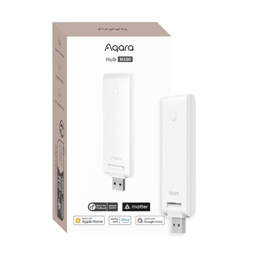 Aqara M100ハブ Matter ハブ Alexa対応 HomeKit対応 Matterコントローラー Threadボーダールーター スマートホーム 遠隔操作 スケジュール 音声操作 初心者向け ローカル自動化 コンパクト USB-Aタ 71be3689