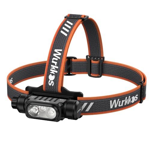 Wurkkos LEDヘッドランプ USB充電式 HD16 高輝度2500ルーメン強力ヘッドランプ 赤色・集光・散光切替,IP66防水 耐衝撃 防災 散歩 登山 アウトドア 作業 夜釣り 停電対策(6000K)ts