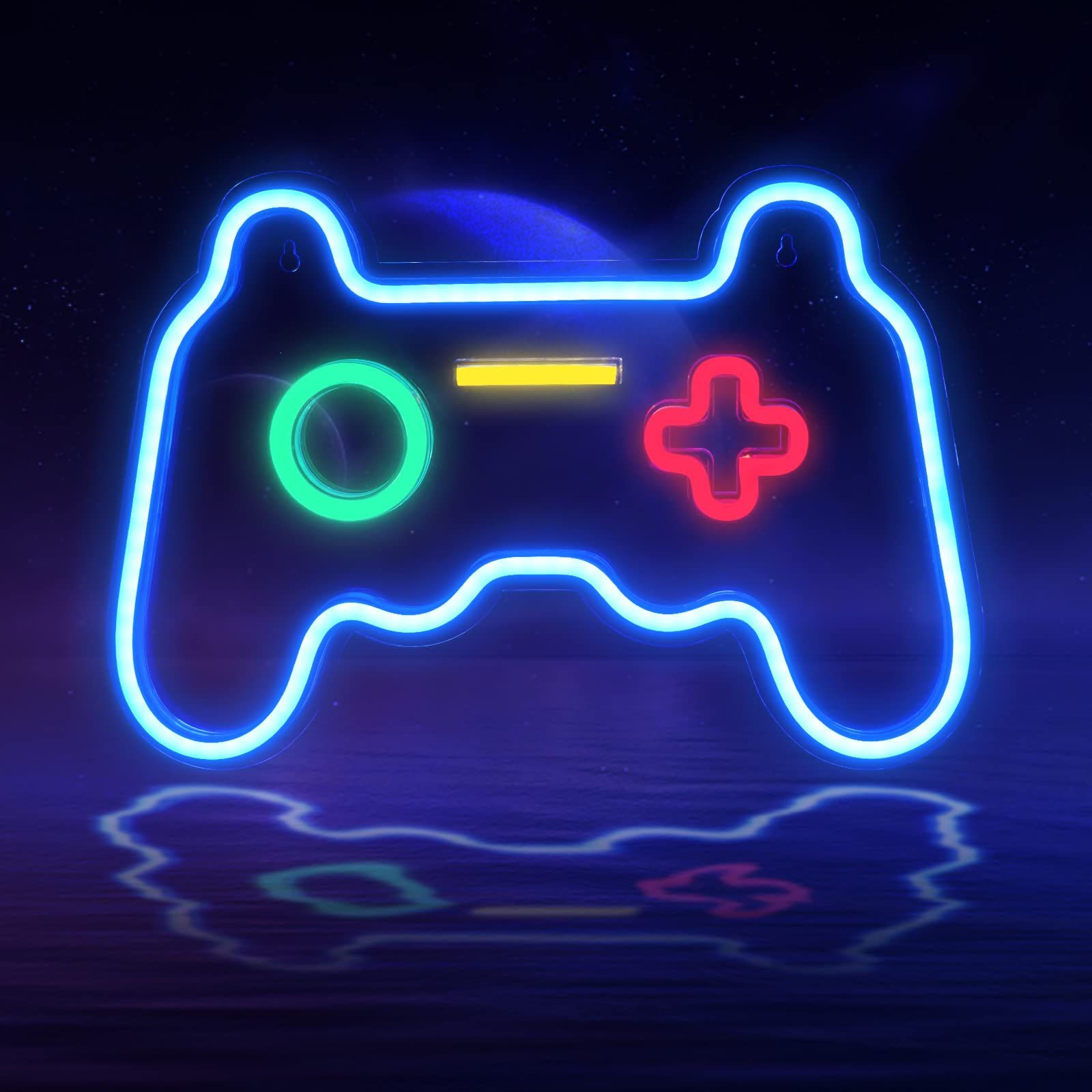 IMEGINA ゲームパッド ネオンサイン ネオンライトLEDゲーミングライト ゲームコントローラー インテリアライト ネオン管 USB給電 ライト ゲーマールーム 雰囲気作り ギフト プレゼント 多色 国内発送 0041c558