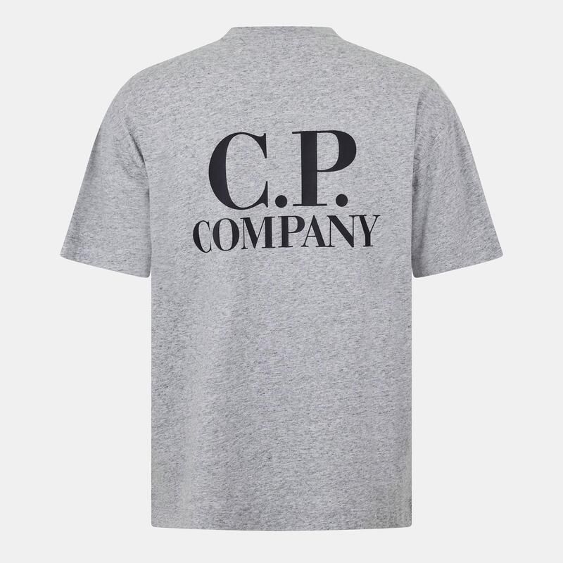 シーピーカンパニー メンズ トップス Tシャツ ロゴ CP Company Double Logo Tee Greystone M94