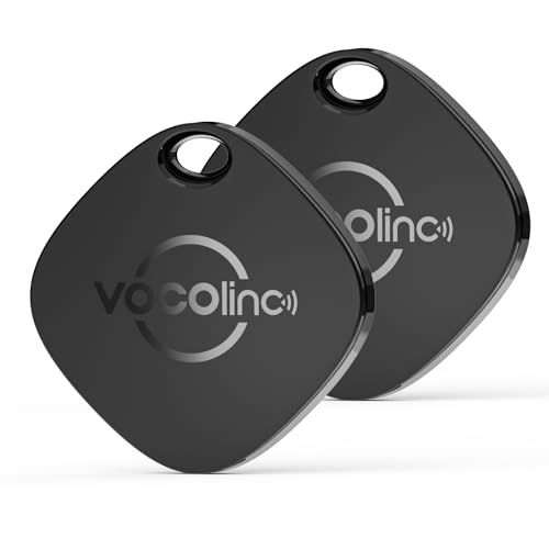 VOCOlinc エアタグ 紛失防止タグ Appleの「探す」 (iOSのみ対応), スマートタグ 忘れ物防止 タグ 超薄(0.75 cｍ) Bluetooth トラッカー 探し物（鍵、荷物用）電池交換可能 軽量 黒as 3497ac67