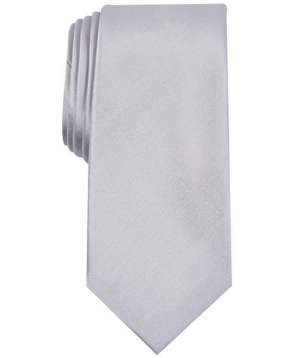 アルファニ メンズ アクセサリー ネクタイ Alfani Mens Solid Texture Slim Tie Silver シルバー