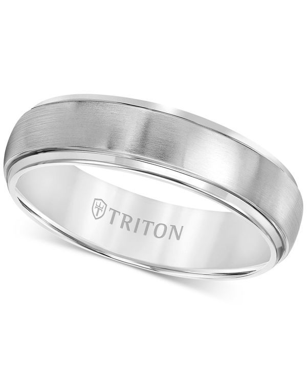 トリトン メンズ アクセサリー リング Triton Mens Titanium Ring Comfort Fit Wedding Band 6mm Titanium