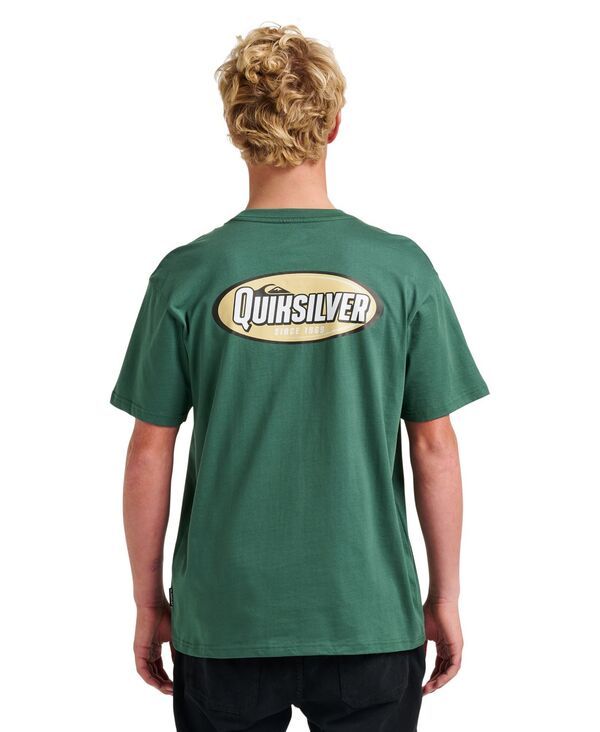 クイックシルバー メンズ トップス Tシャツ Quiksilver Mens Cresent Speed Short Sleeve TShirt Trekking green グリーン