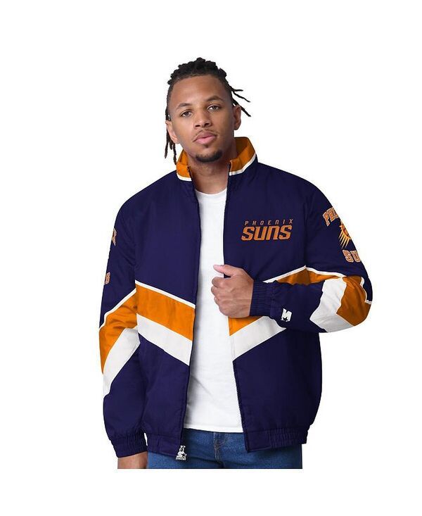 スターター メンズ アウター ジャケット・ブルゾン オックスフォード キャップ ジャケット Starter Mens Purple Phoenix Suns Captain Oxford FullZip Jacket Purple パープル