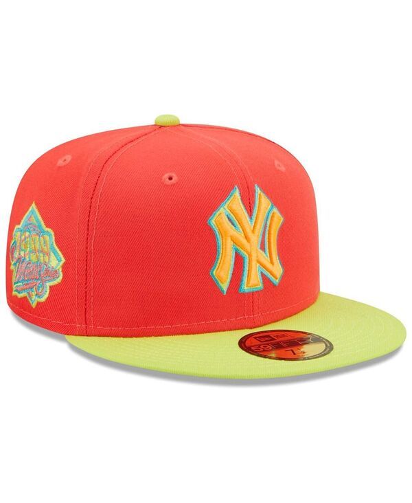 ニューエラ メンズ アクセサリー 帽子 New Era Mens Red Neon Green New York Yankees Lava Highlighter Combo 59FIFTY Fitted Hat Red Neon Green レッド