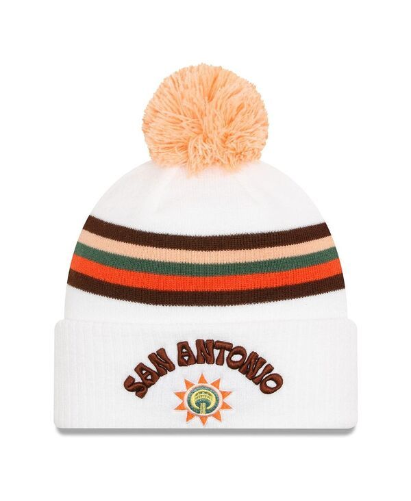 ニューエラ メンズ アクセサリー 帽子 ニット New Era Mens White San Antonio Spurs 202324 City Edition Cuffed Pom Knit Hat White ホワイト