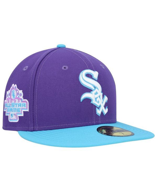 ニューエラ メンズ アクセサリー 帽子 New Era Mens Purple Chicago White Sox Vice 59FIFTY Fitted Hat Purple パープル