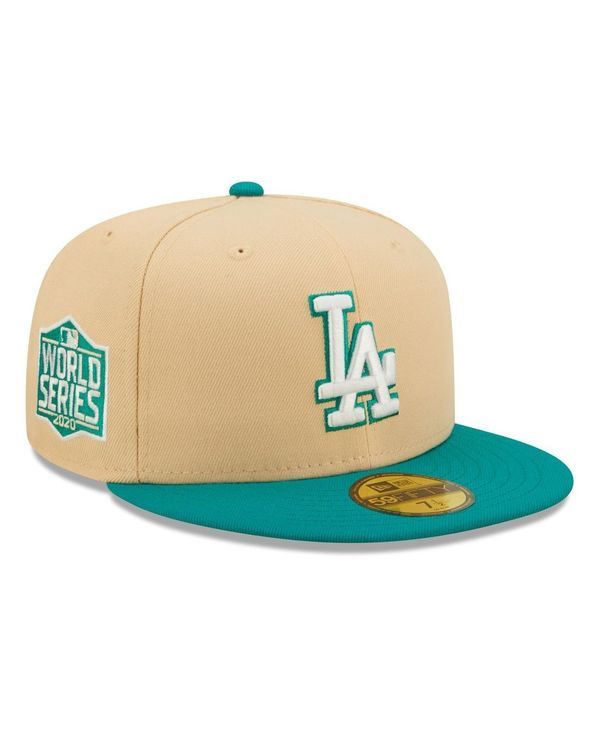 ニューエラ メンズ アクセサリー 帽子 New Era Mens Natural Teal Los Angeles Dodgers Mango Forest 59FIFTY fitted hat Natural Teal ティール