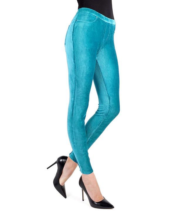 メモイ レディース ボトムス レギンス コーデュロイ リブ MeMoi Womens Thin Ribbed Stretch Corduroy Leggings Ocean Dept