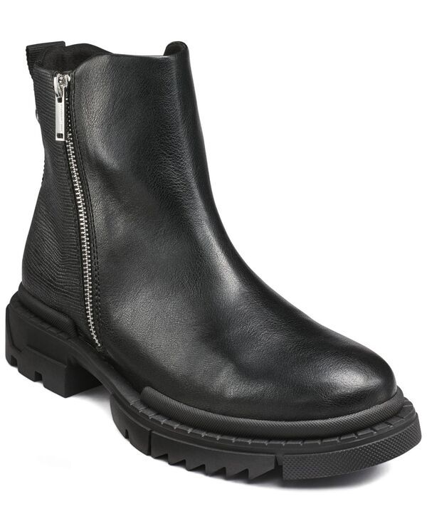 カール ラガーフェルド メンズ シューズ ブーツ・レインブーツ KARLAGERFELD PARIS Mens Mixed Media Double Zip Boots Black ブラック