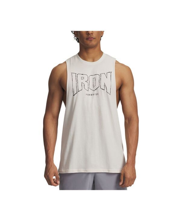 アンダーアーマー メンズ トップス タンクトップ グラフィック Under Armour Mens Project Rock Iron Graphic Tank Stone Black ブラック
