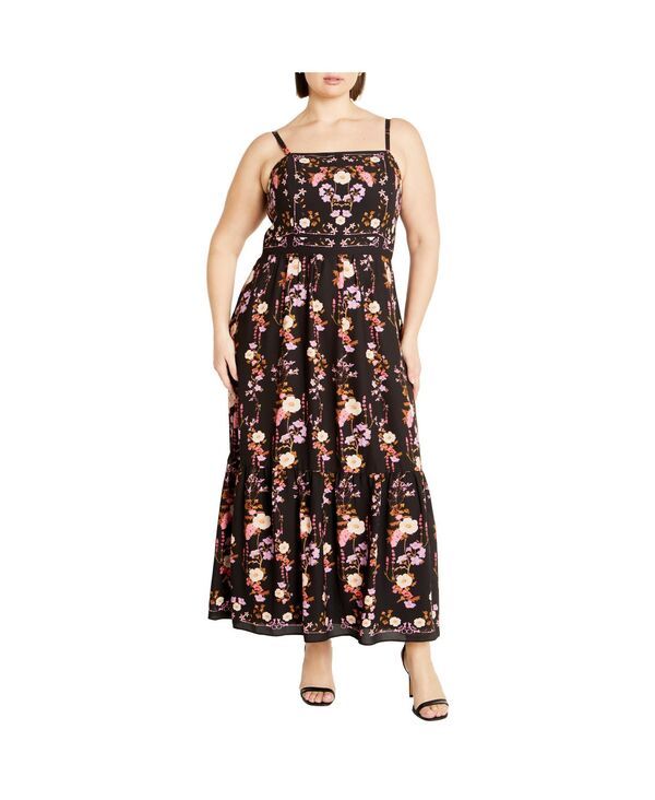シティーシック レディース トップス ワンピース マキシワンピース プラスサイズ プリント マキシ CITY CHIC Plus Size Molly Print Maxi Dress Bouquet