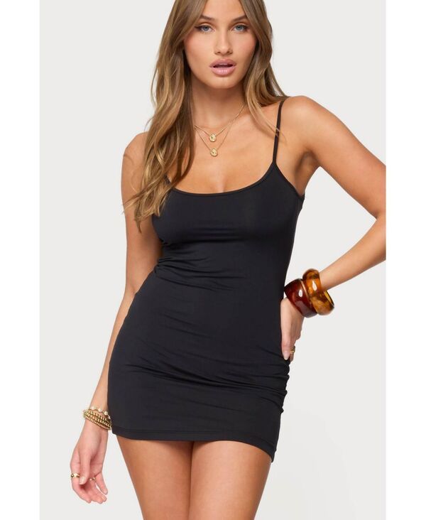 アディクテッド レディース トップス ワンピース ミニワンピース ミニ Edikted Womens Adriana Fitted Mini Dress Black ブラック