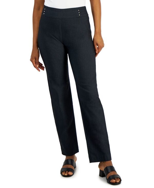 ジェイエムコレクション レディース ボトムス カジュアルパンツ パンツ JM Collection Womens StuddedRivet Pants Regular Short Lengths PP4X Waverly Denim デニム