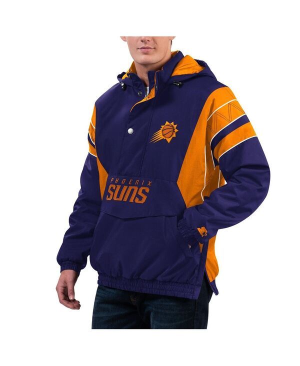 スターター メンズ アウター ジャケット・ブルゾン パーカー ジャケット Starter Mens Purple Phoenix Suns Home Team Hoodie HalfZip Jacket Purple パープル