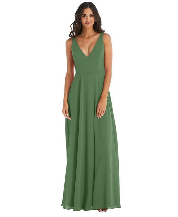 アフターシックス レディース トップス ワンピース Vネック シフォン マキシワンピース マキシ After Six Womens Deep VNeck Chiffon Maxi Dress Vineyard green グリーン