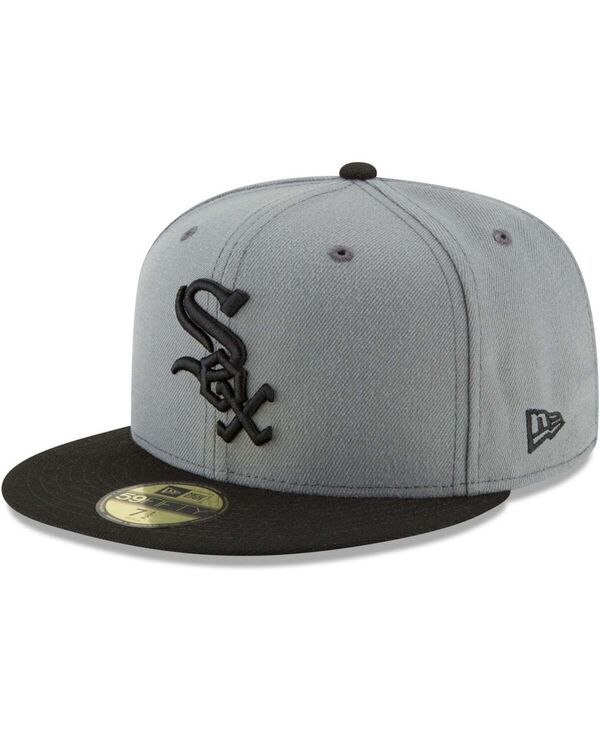 ニューエラ メンズ アクセサリー 帽子 New Era Mens Gray Black Chicago White Sox TwoTone 59FIFTY Fitted Hat Gray Black ブラック