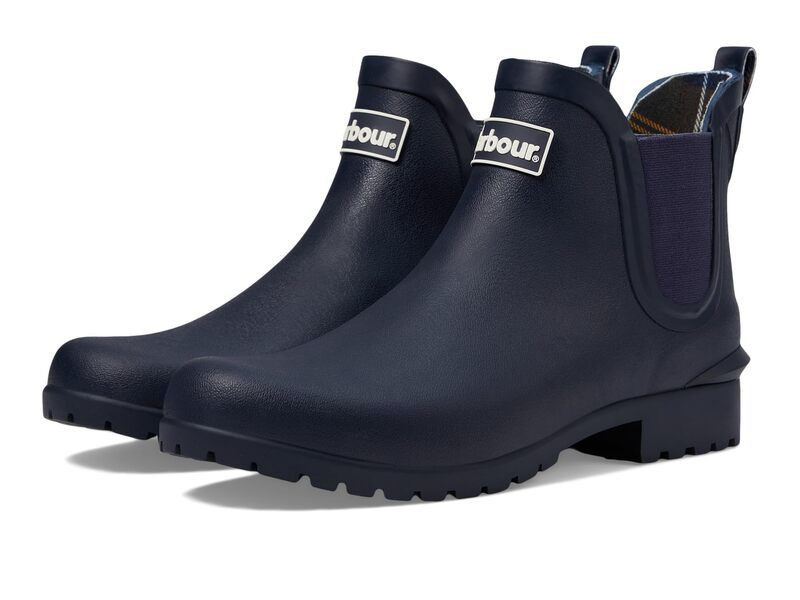 バブアー レディース シューズ ブーツ・レインブーツ チェルシー Barbour Wilton Chelsea Welly Navy ネイビー