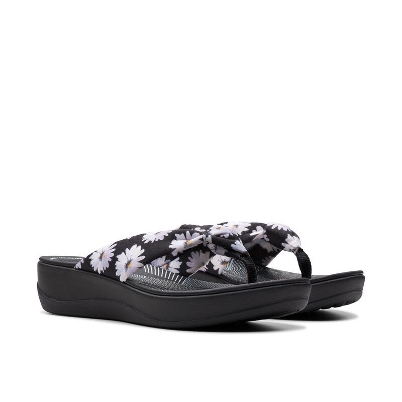 クラークス レディース シューズ サンダル Clarks Arla Glison Black Multi Tex ブラック