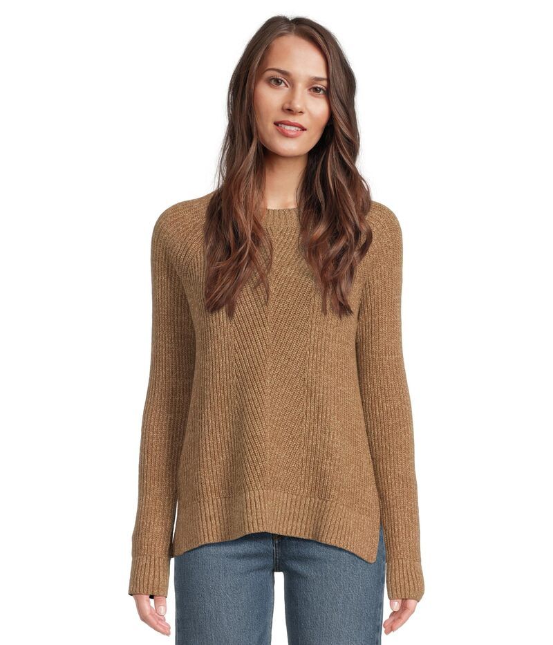 エルエルビーン レディース アウター ニット・セーター クルーネック LLBean Mariner Shaker MixedStitch Sweater Crewneck Field Khaki Mar カーキ