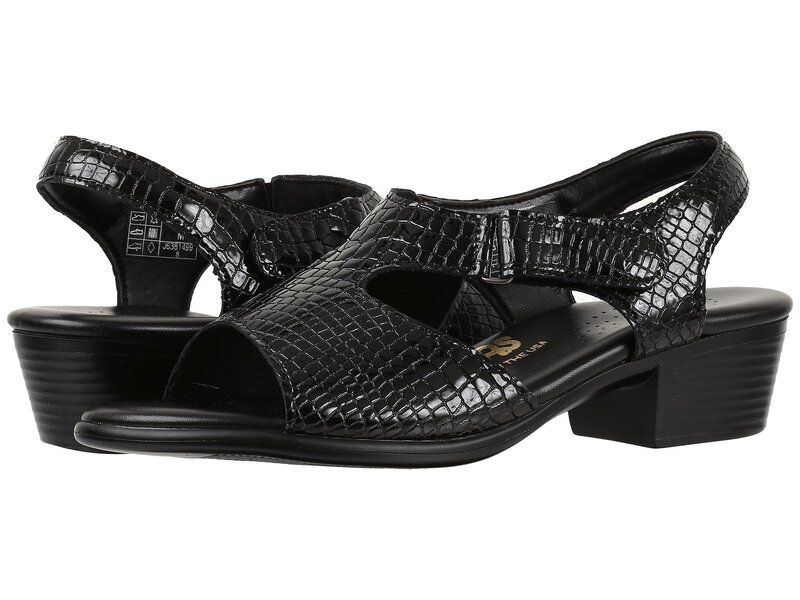 サス レディース シューズ ヒール サンダル SASuntimer Comfort Heeled Sandal Black Croc ブラック