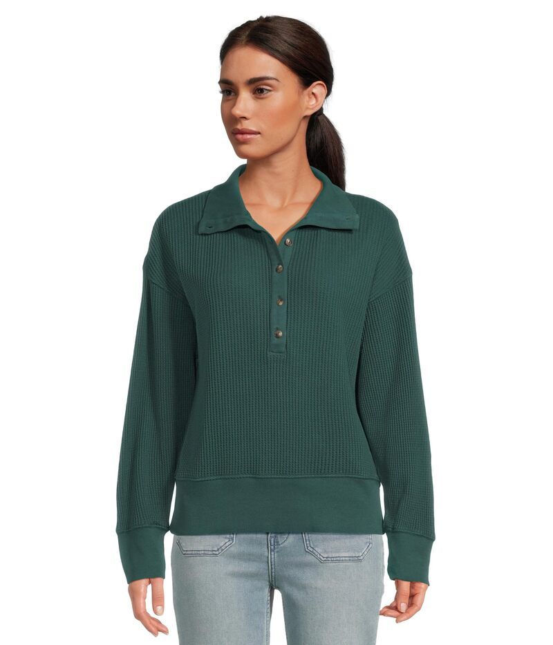 ファレティ レディース トップス シャツ Faherty Apres Waffle Henley Seamoss