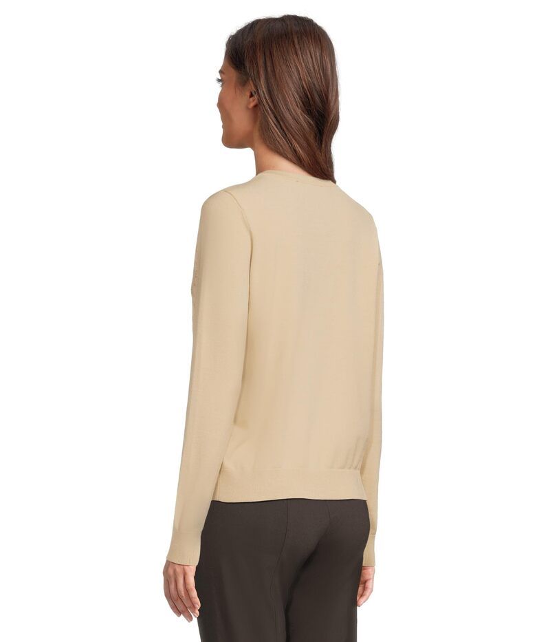 エリオットローレン レディース アウター ニット・セーター Vネック Elliott Lauren Pop Top Long Sleeve VNeck Sweater with Crystals detail Almond