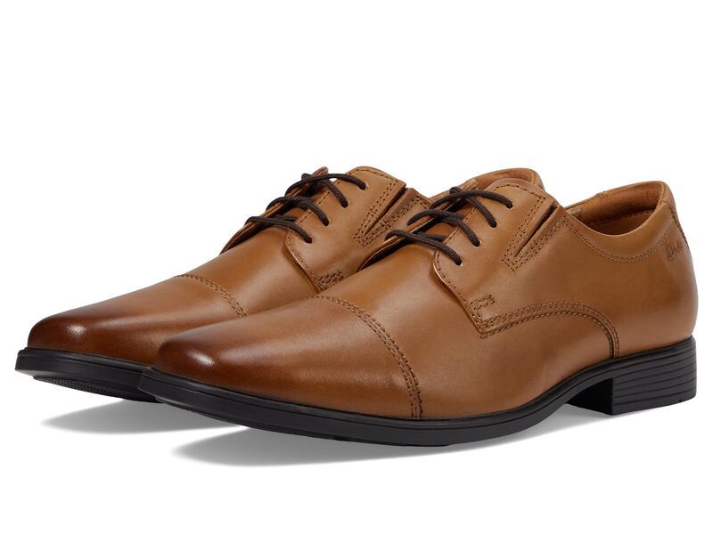 クラークス メンズ シューズ オックスフォード キャップ Clarks Tilden Cap Dark Tan Leathe タン