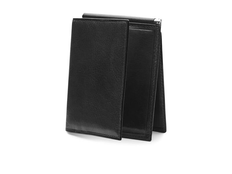 ボスカ メンズ アクセサリー 財布 レザー Bosca Old Leather Collection Money Clip w Pocket Black Leather ブラック