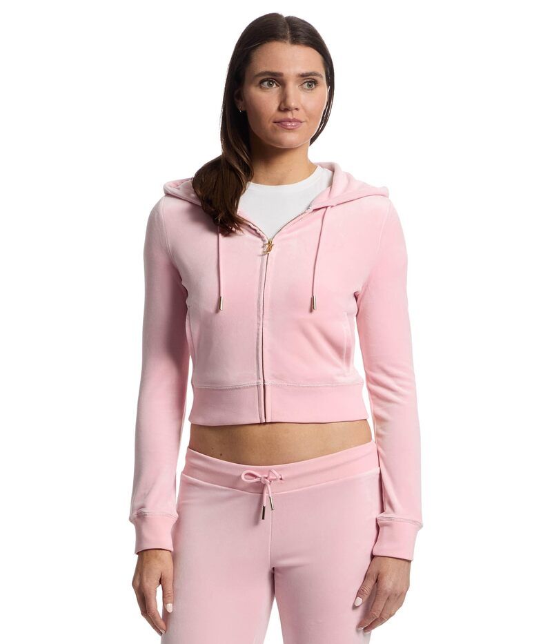 ジューシークチュール レディース アウター ニット・セーター パーカー Juicy Couture Solid Classic Juicy Hoodie With Back Bling Whisper Pink ピンク