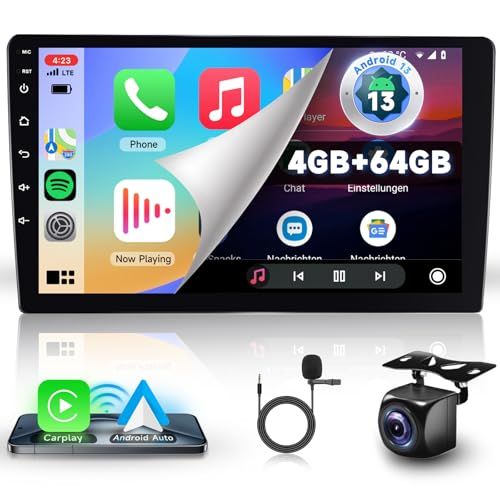 【新品】4G+64G カーステレオ2dinの無線 Carplay Android Auto、Hodozzy Android 9 インチのタッチスクリーンの車のラジオ GPS の運行、Wifi、Bluetooth、DSP の背面カメラ、USB、 fba37793