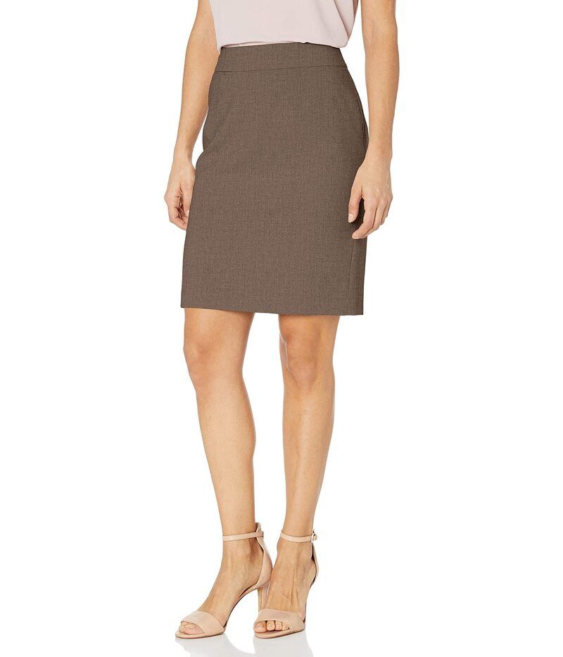 カルバンクライン レディース ボトムスカート プチ Calvin Klein Petite Lux Straight Skirt Heather Taupe ヘザー