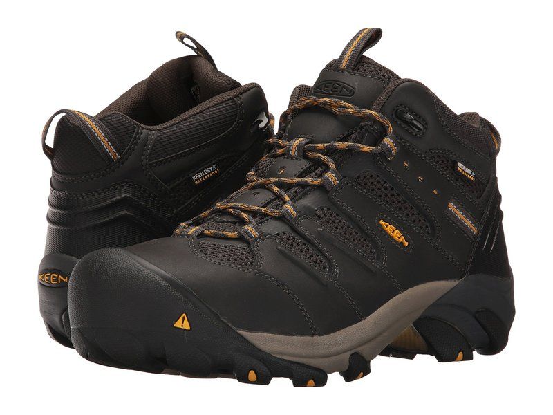キーン メンズ シューズ スニーカー Tシャツ KEEN Utility Lansing Mid Waterproof Steel Toe RavenTawny Oli