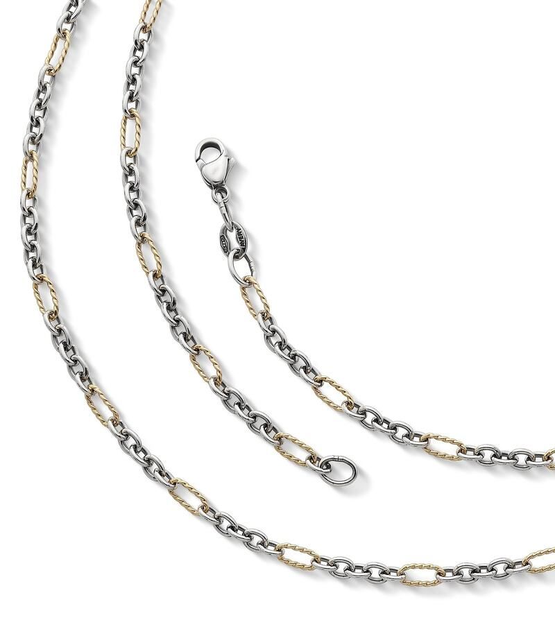 ジェームズ エイヴリー レディース アクセサリー ネックレス・チョーカー James Avery Silver14K Gold Medium Cable Figaro Chain Two Tone ゴールド