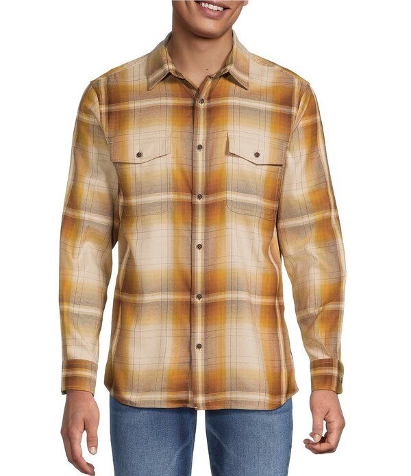 ラウン メンズ トップス シャツ ボタンダウン Rowm Long Sleeve 2 Pocket Jasper Plaid Button Down Sport Shirt Ivory アイボリー