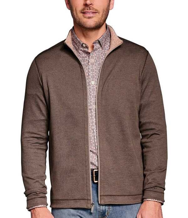 ジョンストンアンドマーフィー メンズ アウター ジャケット・ブルゾン Johnston Murphy XC4 Performance Stretch Reversible FullZip Jacket BrownRust ラスト