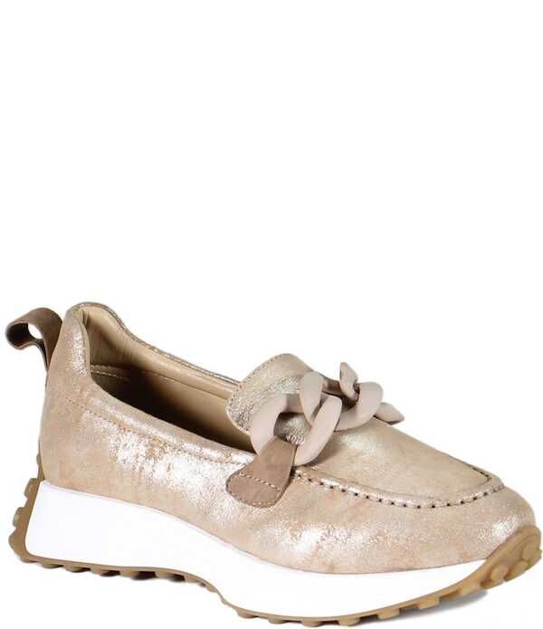ディバトゥルー レディース シューズ スリッポン・ローファー プラットフォーム トール レザー Diba True Kind Words Metallic Leather Chain Ornament Platform Loafers Gold ゴールド