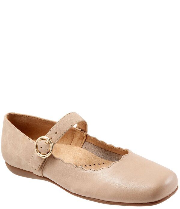 トロッターズ レディース シューズ パンプス レザー Trottersugar Scalloped Leather Mary Jane Flats Nude