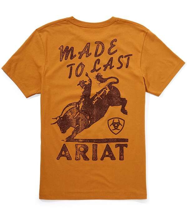 アリアト メンズ トップス シャツ Ariat Big Bull Rider Short Sleeve TShirt Brown ブラウン