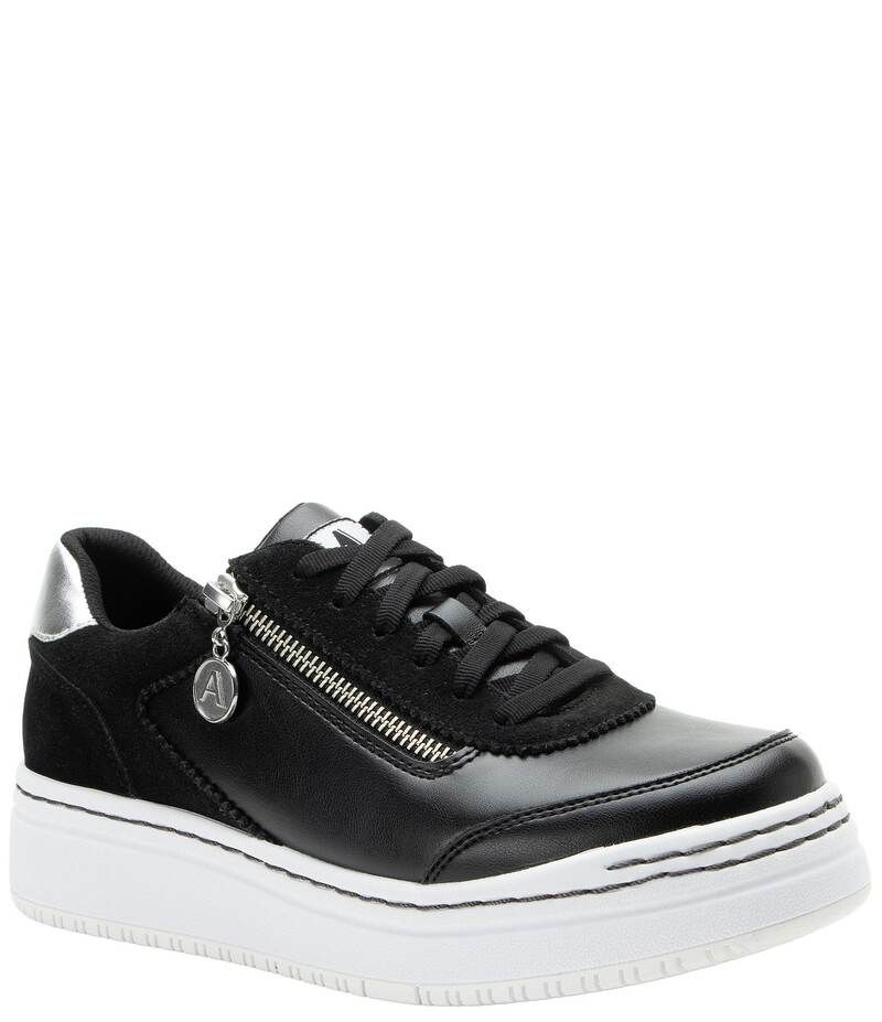 アレグリア レディース シューズ スニーカー プラットフォーム レザー Alegria Averie Leather Zip Platform Sneakers Black Convertible ブラック