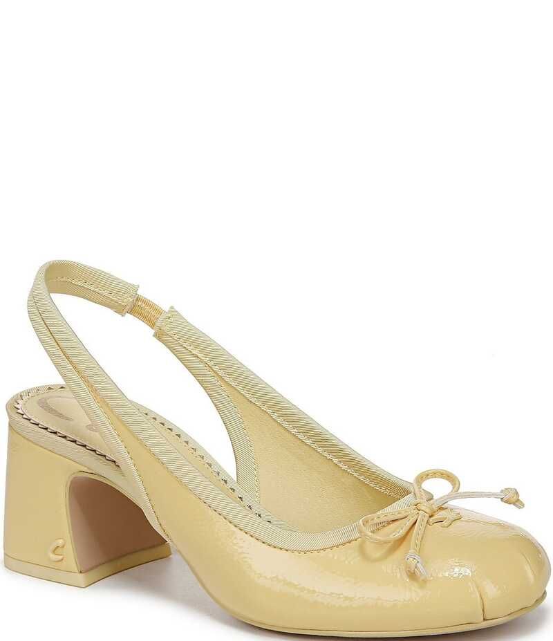 サムエデルマン レディース シューズ ヒール Circus NY by Sam Edelman Diane Patent Bow Slingback Ballet Pumps Sunny Lemon