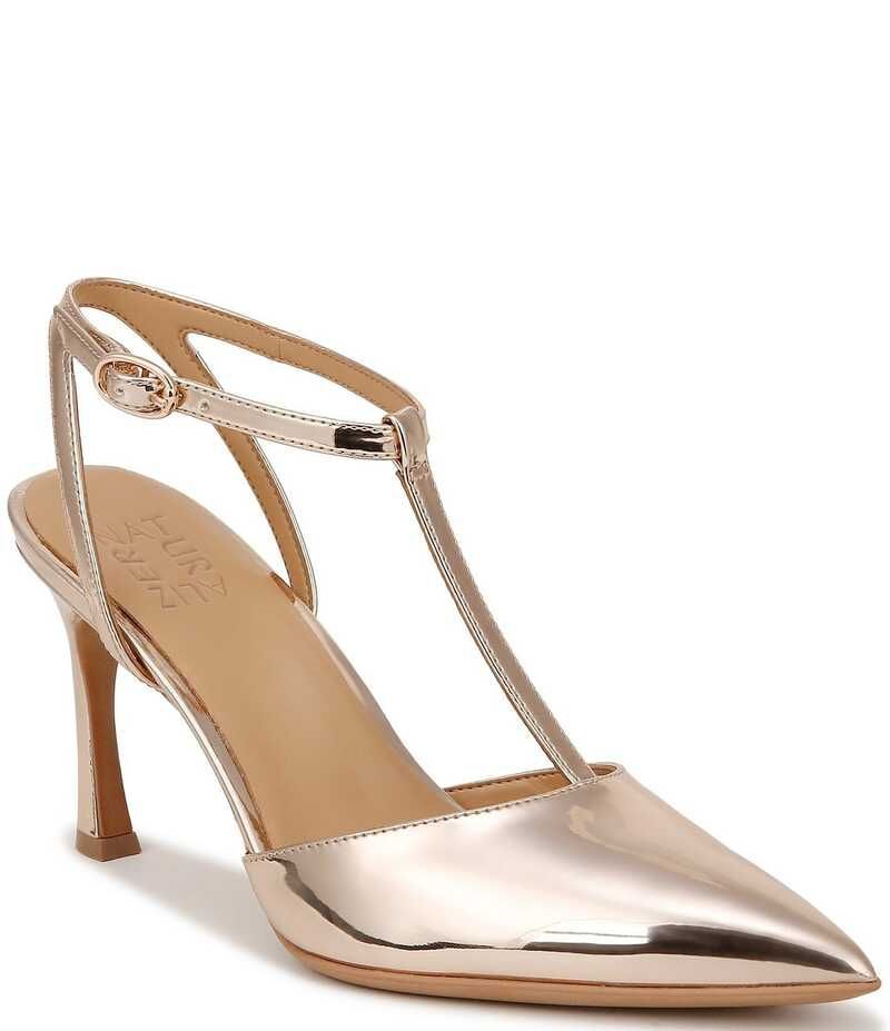 ナチュライザー レディース シューズ パンプス トール Naturalizer Astrid Metallic Mirror Pointed Toe TStrap Dress Pumps Rose Gold ゴールド