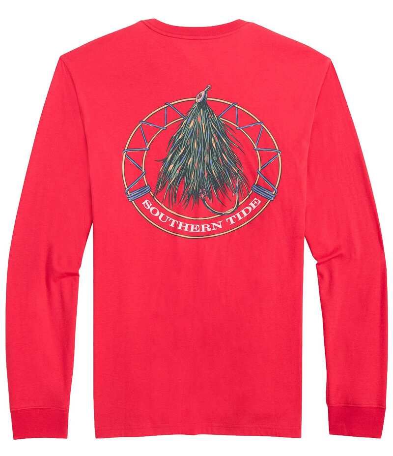 サウザーンタイド メンズ トップス シャツ Southern Tide Fly Tree Long Sleeve TShirt Crab Red レッド