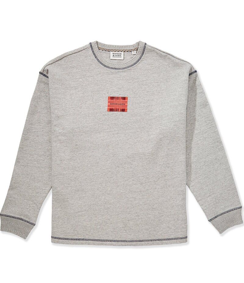 スコッチアンドソーダ メンズ アウター ニット・セーター スウェット シャツ Scotch Soda Loose Fit Sweatshirt Grey Melange グレー