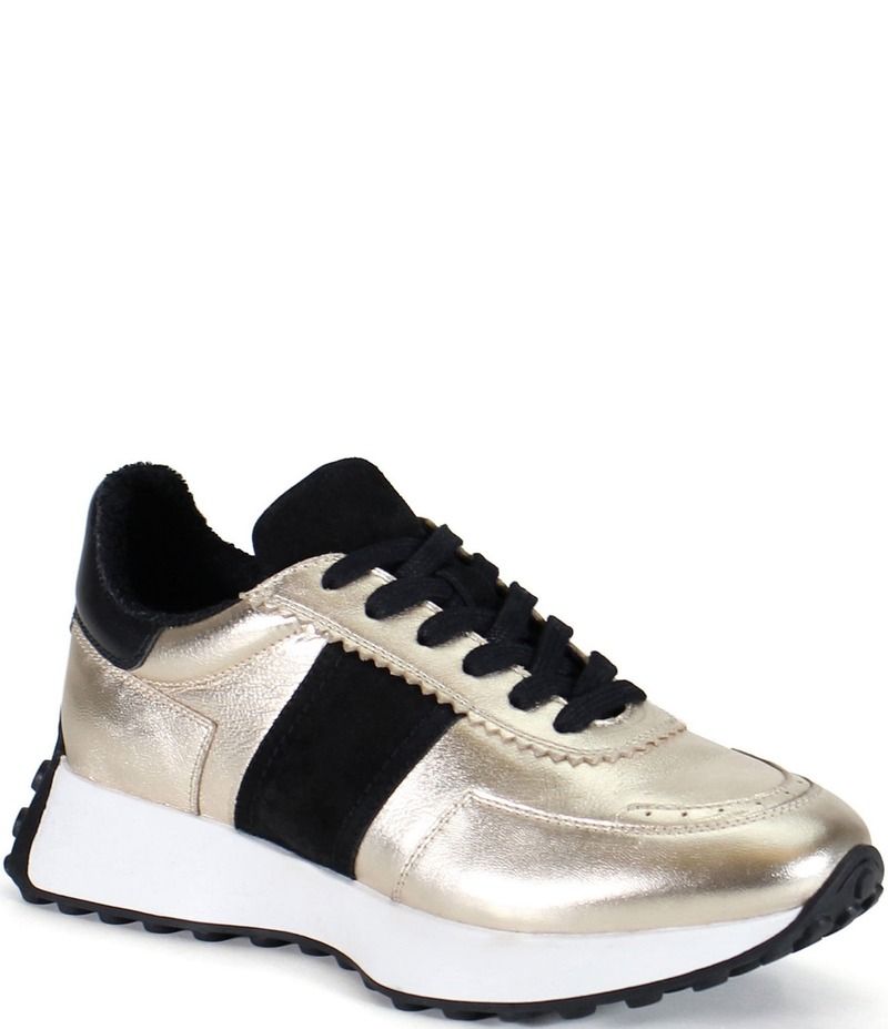ディバトゥルー レディース ボトムス カジュアルパンツ トール スニーカー レザー Diba True Know It All Metallic Leather Sneakers PlatinoBlack ブラック
