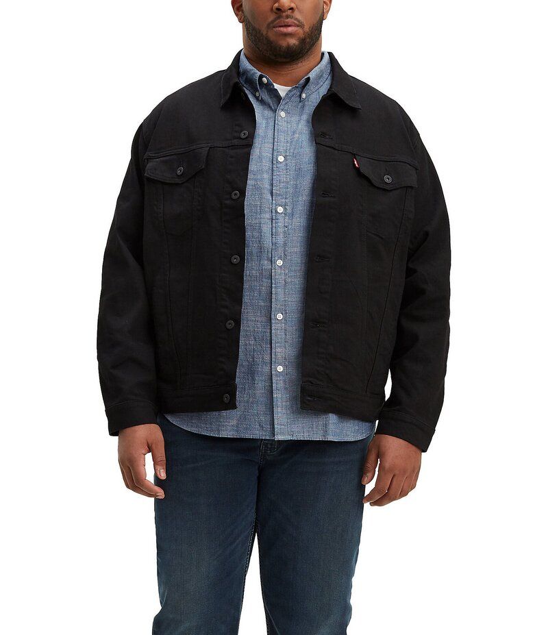 リーバイス メンズ アウター ジャケット・ブルゾン トール デニム ジャケット LevisR Big Tall Stretch Denim Trucker Jacket Last Night デニム