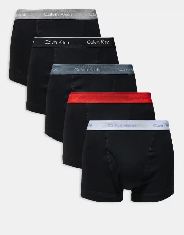 カルバンクライン メンズ アンダーウェア トランクス コットン Calvin Klein Cotton Classics 5 pack boxer briefs with redgrayblack waistbands Multi マルチカラー