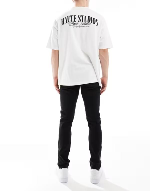 エイソス メンズ ボトムス デニムパンツ ジーンズ ASOS DESIGN skinny jeans in washed Black ブラック